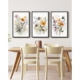 thumbnail image 3 of 16x24in Black Framed Flower Wall Decor Colorful Floral Wall Hanging Decor for Office Dining Room Hallway Botanical Pictures Framed Canvas Wall Art, 3 of 8
