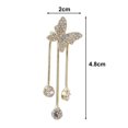 thumbnail image 5 of （two for one）1 Pair Women Detachable Butterflies Long Rhinestone Tassel Drop Earrings Piercing Shining Stud Earrings Jewelry Accessories, 5 of 7