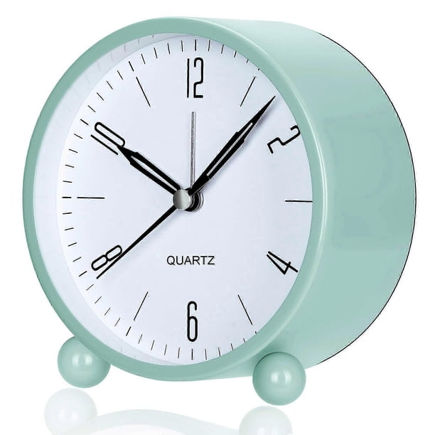 Alarm Clock, Non Ticking Analog Alarm Clocks with Warm Night Light, Bedside Alarm Clock Silent Clock