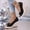 Black, variant on Women's Peep‑toe Patent Leather Wedge Heel Pumps, Woven Platform Slip‑on High Heel Sandals for Summer Party Daily Casual Wear White 42