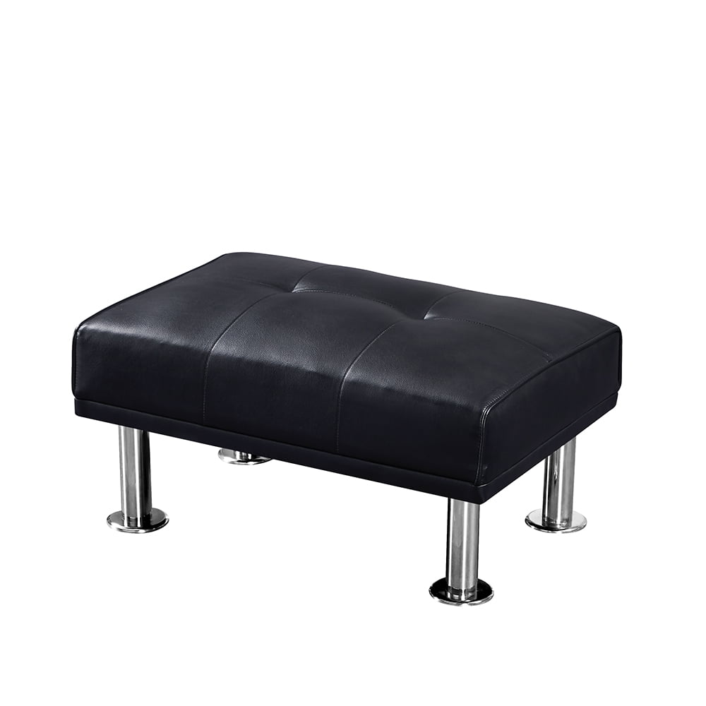 Lowestbest Futon Sofa Bed, Modern Leather Couch Convertible Folding Sofabed with Ottoman, 3 Pcs for 1 Sets, Black Lowestbest Futon Sofa Bed, Modern Leather Couch Convertible Folding Sofabed with Ottoman, 3 Pcs for 1 Sets, Black