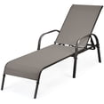 thumbnail image 4 of Costway Sillón Chaise Longue de Patio de 2 Pzas con Reposabrazos Reclinables Ajustables, Color Marrón, 4 of 5