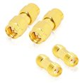 thumbnail image 2 of Kit de conectores Nisaea SMA Conector de cable de antena SMA macho a macho SMA hembra a hembra Adaptador coaxial RF para WiFi Cable de extensión caoxial 4 PCS, 2 of 2