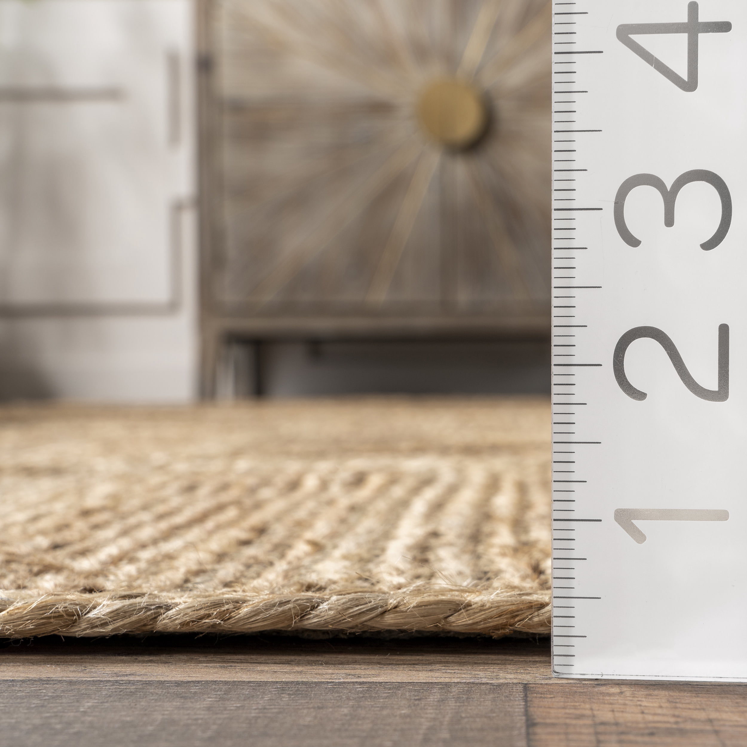nuLOOM Sheila Modern Geometric Jute Blend Area Rug, 8' x 10', Natural