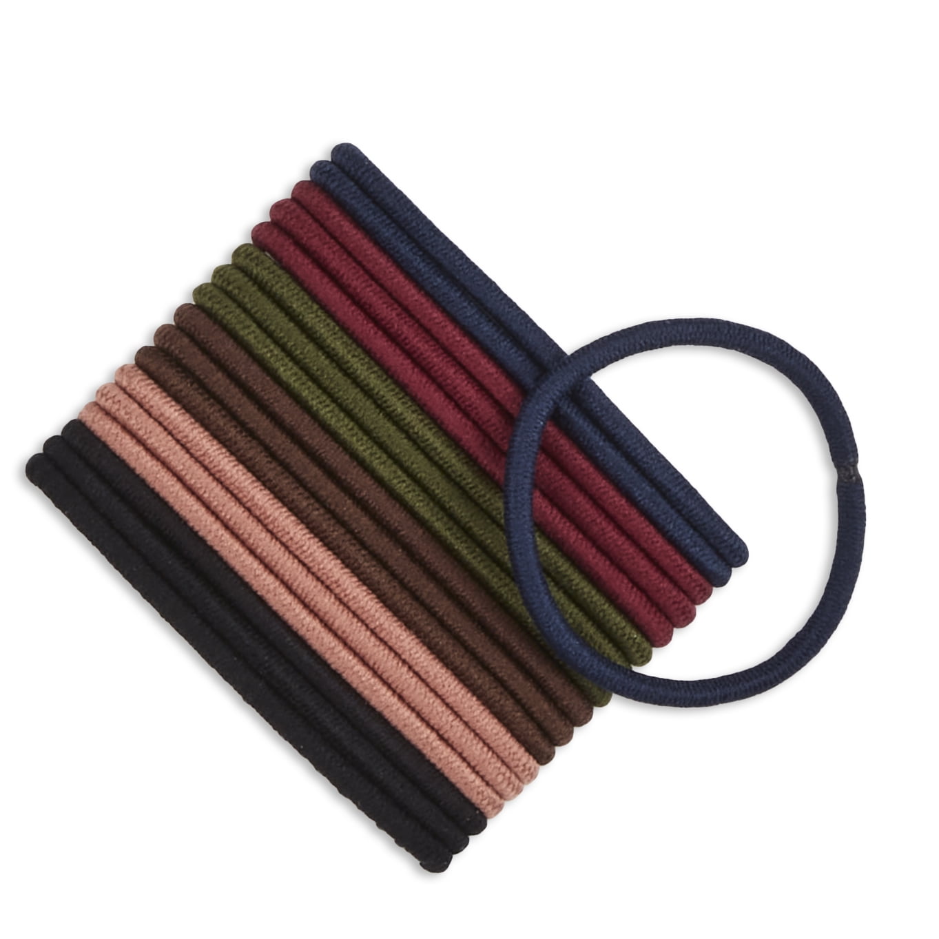 Scunci No Damage Medium-Hold Elastic Hair Ties with Storage Ring, Assorted Colors, 18ct
