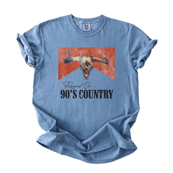 Raised On 90's Country Shirt for Men & Women - Vintage Country Music Tee Blue Jean Shirt Adult Large