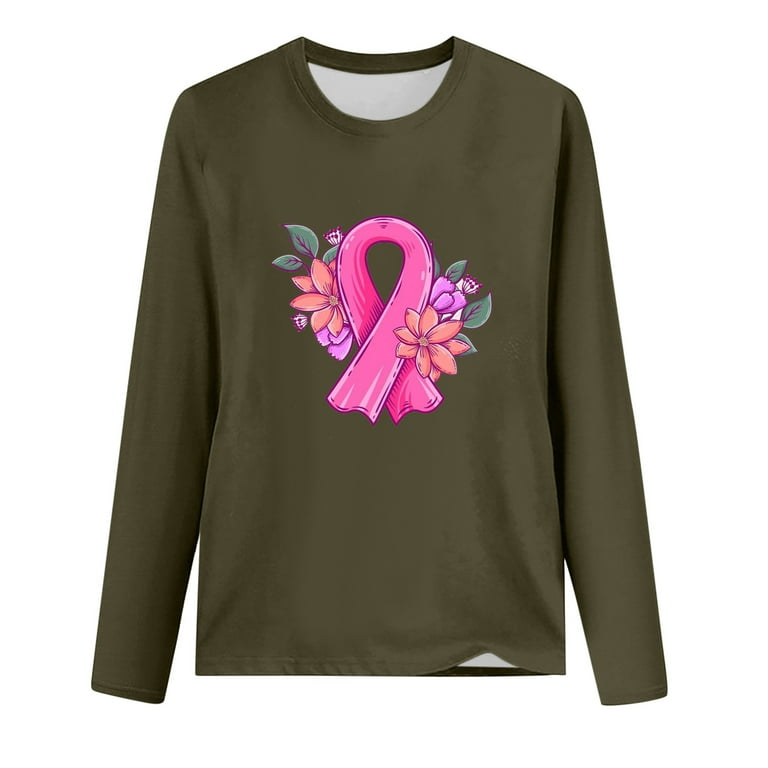 Brnmxoke 2023 Breast Cancer T Shirts Fall Women's Breast Cancer