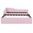 thumbnail image 3 of Twin Size Upholstered L-Shaped Upholstered Daybed with Pop Up Trundle, Pink, 3 of 9