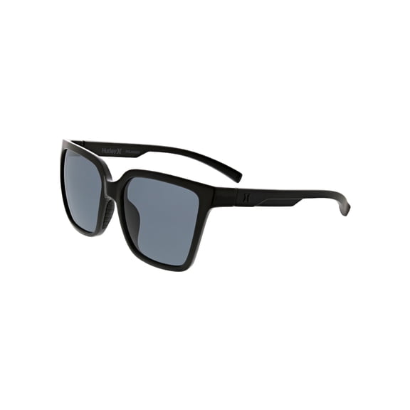HURLEY BLANCA - HSL1013PS_001, SQUARE SUNGLASS, BLACK FRAME & SMOKE SOLID POLARIZED LENS AR COATING