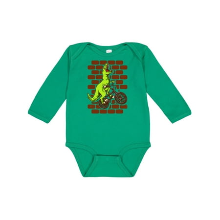 

Inktastic BMX Motocross Dinosaur Gift Baby Boy Long Sleeve Bodysuit