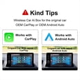 thumbnail image 3 of Miniadaptador Inalámbrico 2 en 1 para Android Auto CarPlay, Dispositivo USB Inteligente, Conectar y Usar, 2,4/5 GHz para Radio de Coche., 3 of 5