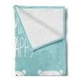 thumbnail image 2 of Sea Animals Soft Flannel Fleece Throw Blanket, Funny and 3 Bears with Different Cheerful Expressions Artwork, Cozy Plush for Indoor and Outdoor Use, 50" x 70", Aqua White, by Ambesonne, 2 of 5