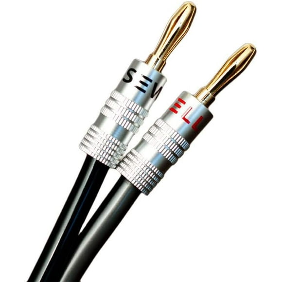 Silverback Speaker Wire by Sewell, 12 AWG, with Silverback Banana Plugs, OFC, 259 Strand Count, 25 ft