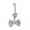 White, variant on Zirconia Bow Belly Button Ring Navel Nail Jewelry Body Piercing Navel Ring-Gold