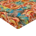 thumbnail image 4 of Ambesonne Floral Design Fitted Sheet, Summer Boho Floral, Twin Size, Vermilion Peacock Green, 4 of 5