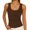 *Brown, variant on ClodeEU Women's V Neck Sleevelsee Tank Top ,Summer Casual Going Out Workout Basic Tops Black,Womens Plus S