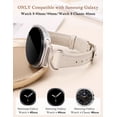 thumbnail image 4 of Wearlizer Leather Band Compatible with Samsung Galaxy Watch 9/8 40mm 44mm & Watch 8 Classic 46mm, Slim Dressy Leather Strap for Women with C-Shape Metal Buckle, No Gap One-Click Band, 4 of 6