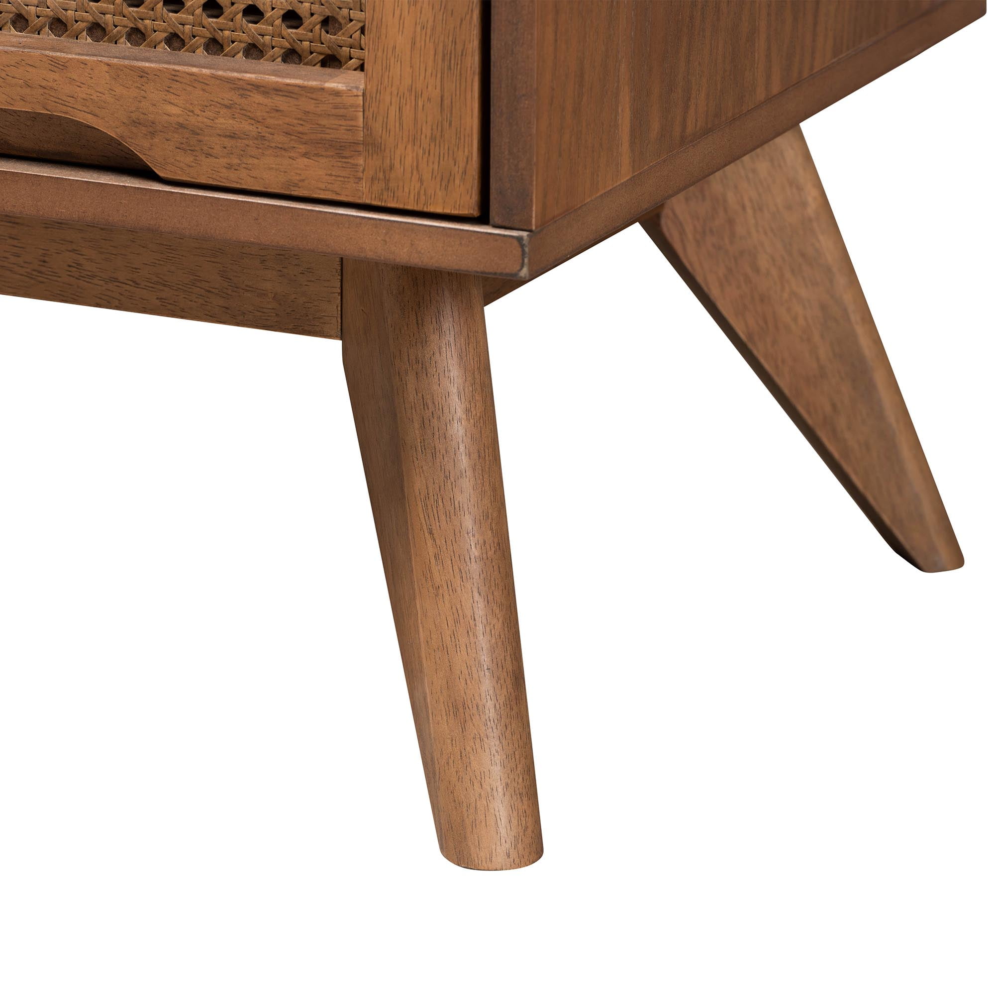 Baxton Studio Demeter Mid-Century Bedroom Set, 3-Piece, Walnut Brown