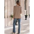 thumbnail image 5 of Womens Long Sleeve Tops Dressy Casual Shirts Pleated Crewneck Basic Blouses Fall Trendy Outfits, 5 of 6