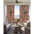 thumbnail image 3 of Pink Christmas Blackout Curtains for Bedroom - 84 Inch Long Light Blocking 2 Panels Set, Xmas Tree Balls Snowman Gingerbread Thermal Insulated Living Room Drapes Grommet Window Curtains 52"x84", 3 of 8