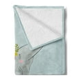 thumbnail image 2 of Animal Cartoon Soft Flannel Fleece Throw Blanket, and Little Mouse Friendship Fun Art Hand Drawn Flowers Design, Cozy Plush for Indoor and Outdoor Use, 60" x 80", Multicolor, by Ambesonne, 2 of 5