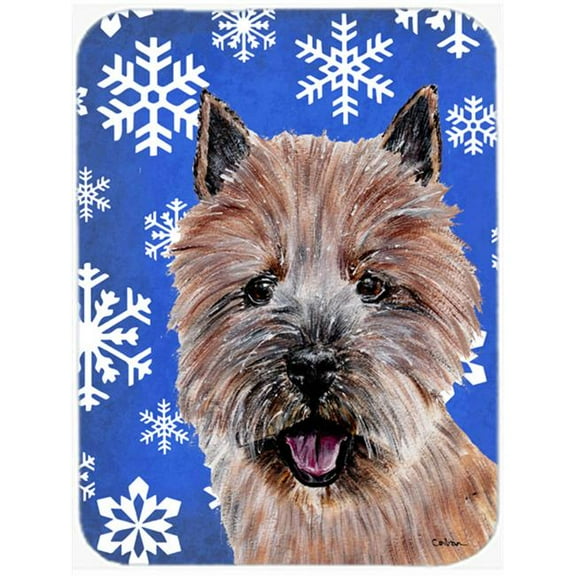 Norwich Terrier Winter Snowflakes Mouse Pad, Hot Pad Or Trivet, 7.75 x 9.25 In.