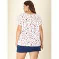 thumbnail image 4 of BluDe GaEstampado Floral ManAcampanaOjo De CerraduTalGrande PaMujer blanco rojo 4XL, 4 of 5