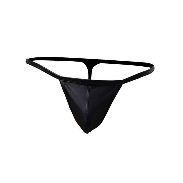 Ropa interior negra para hombre Ropa interior masculina Tangas para hombre Calzoncillos de cuero de imitacion Hombres Calzoncillos pantalones cortos de los hombres S Yuyangstore Ropa interior negra pa...