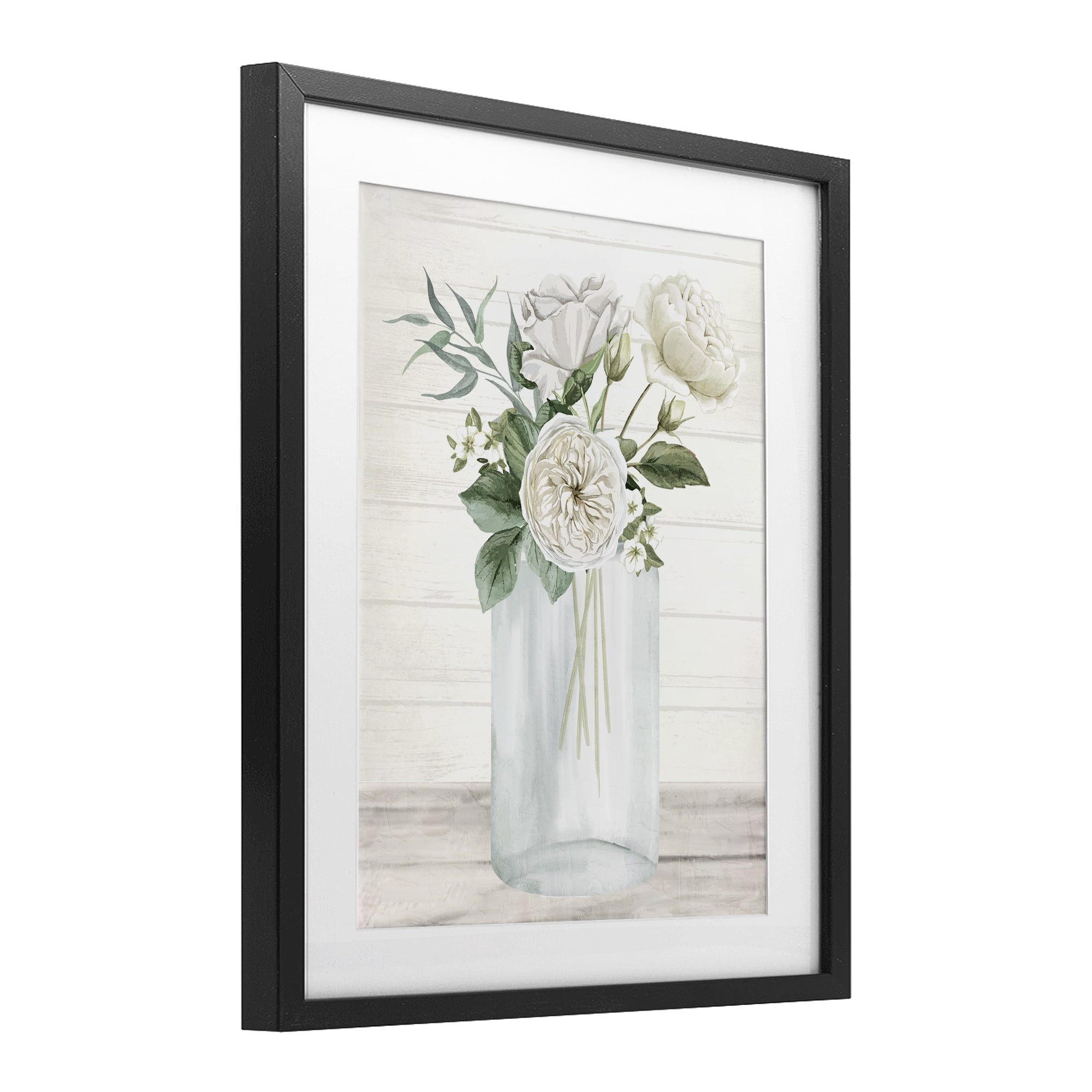 Stupell Industries Patience Flower Vase Black Framed Print Under Glass, design by Kim Allen