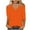 Orange, variant on Honeeladyy Women Solid Color Loose T-shirt 3/4 Sleeves Blouse V-Neck Casual Tops Long-Sleeved Tops
