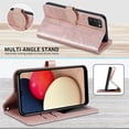 thumbnail image 6 of Compatible with Samsung Galaxy A03S Wallet Case, Galaxy A03S Case Leather with Card Holder Magnetic Kickstand Wrist Strap Shockproof Case for Samsung Galaxy A03S Life Tree Rose Gold, 6 of 14