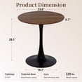 thumbnail image 6 of 23.6" Round Dining Table with MDF Top & Metal Tulip Pedestal Frame for Kitchen, Living Room, Bedroom, Walnut, 6 of 8