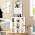 thumbnail image 6 of DWVO 5-Tier Corner Shelf with USB Ports and Outlets, Industrial Corner Bookshelf Bookcase Display Shelves Rack Storage Corner Bar Cabinet for Living Room, Home Office, Kitchen, White, 6 of 7