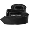 thumbnail image 3 of moda di raza - necktie for men 3.5 width - satin finish polyester solid color neck tie - navy, 3 of 4