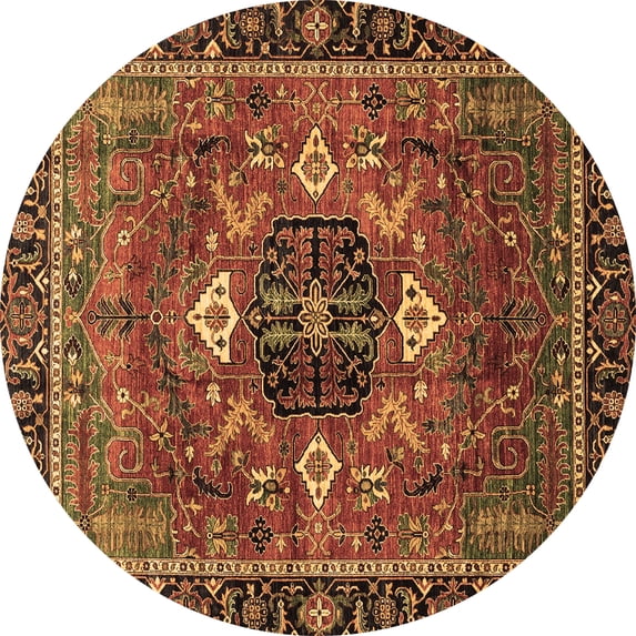 Ahgly Company Indoor Round Persian Brown Traditional Area Rugs, 3' Round
