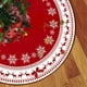 thumbnail image 4 of Falda del árbol de Navidad poliéster multicolor | Decoración navideña con estampado de copos de nieve | Marco redondo de ornamentos de 90 cm | Decoración festiva clásica moderna | 1 pieza, 4 of 6