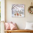 thumbnail image 6 of Canvas Wall Art, Christmas Deer Framed Canvas Prints for Living Room Bathroom, Snowflakes Xmas Branch Cardinal Birds Berries Gallery Wrapped Wall Decor for Home Office, Gifts, 12"x12" Ship Next Day, 6 of 9