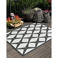 thumbnail image 2 of Unique Loom Outdoor Modern Collection Area Rug (5' 3" x 8' Rectangle Black and White), 2 of 10