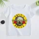 thumbnail image 3 of Camiseta de algodón para niños y niñas de 2 a 14 años con banda de rock Gun N Roses, camisetas de manga corta con estampado de música Kpop, ropa informal para bebés, 3 of 5