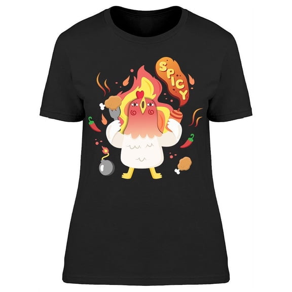 Chicken Spicy. Cartoon T-Shirt Women -Image by Shutterstock, Female x-Large