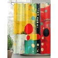 thumbnail image 2 of Abstract Art Shower Curtain Set ，Waterproof Fabric Shower Curtains Art Nouveau Colorist Style Polka Dot Shower Curtains for Bathroom,Bathroom Decor 72"x72", 2 of 6