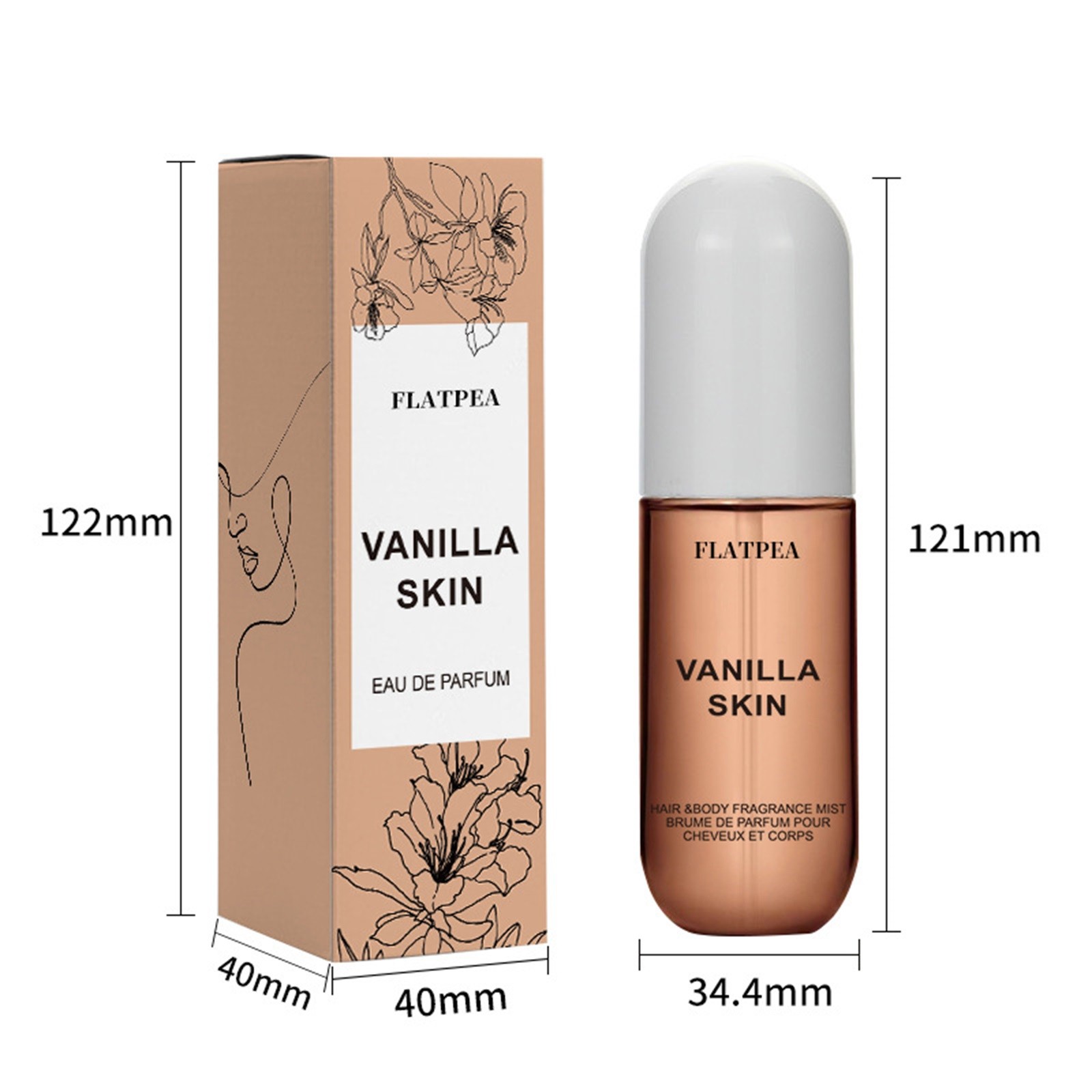 Top Sale! Vanilla Coconut Fragrance Spray Long-Lasting Fragrance Not Pungent Portable, Body & Hair Fragrance Mist Hair & Body Perfume Spray 50Ml, Fragrance Emanates, Fragrance Spray*1