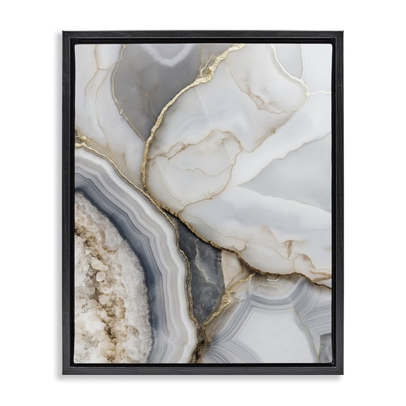 Stupell Industries Contemporary Mineral Elegance Granite Black Floating Frame Canvas Art, 17 x 21, by Svetlana Aleynikova