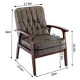 thumbnail image 5 of Modern Accent Chair,Upholstered Tufted Lounge Chair with Wooden Armrest,Living Room Chair Single Armchair with Solid Wood Frame and Padded Seat,Lesiure Reading Chair for Living Room Bedroom,Brown, 5 of 7
