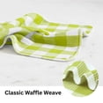thumbnail image 3 of PurpleEssences Waffle Weave Check Plaid Kitchen Towels, 100% Cotton, 12x12, 8-Pack, Light Green/White, 3 of 6