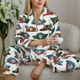 thumbnail image 6 of Pofeuu Pirate hats Print Womens Pajamas Set Long Sleeve Sleepwear Button Down Nightwear Soft Pj Lounge Sets Button Down Pajamas Women-XX-Large, 6 of 7