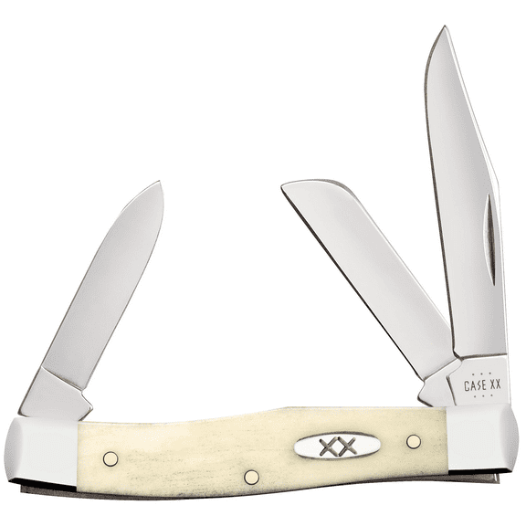 Case XX Knives Medium Stockman Smooth Natural Bone Stainless Steel Pocket Knife