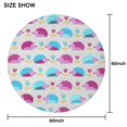 thumbnail image 6 of Cute Hedgehog and Flowers Round Tablecloth 60"x60",Wrinkle Wipeable Table Cloth for Kitchen Dining Room Picnic Patio Party, 6 of 6