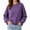 Purple, variant on Lmnyox Sweatshirts for Women Vintage Loose Solid Color Crew Neck Pullover Casual Long Sleeve Tops