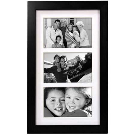 3 Opening 4x6 COLLAGE FRAME LINEAR WALL - Matted Black